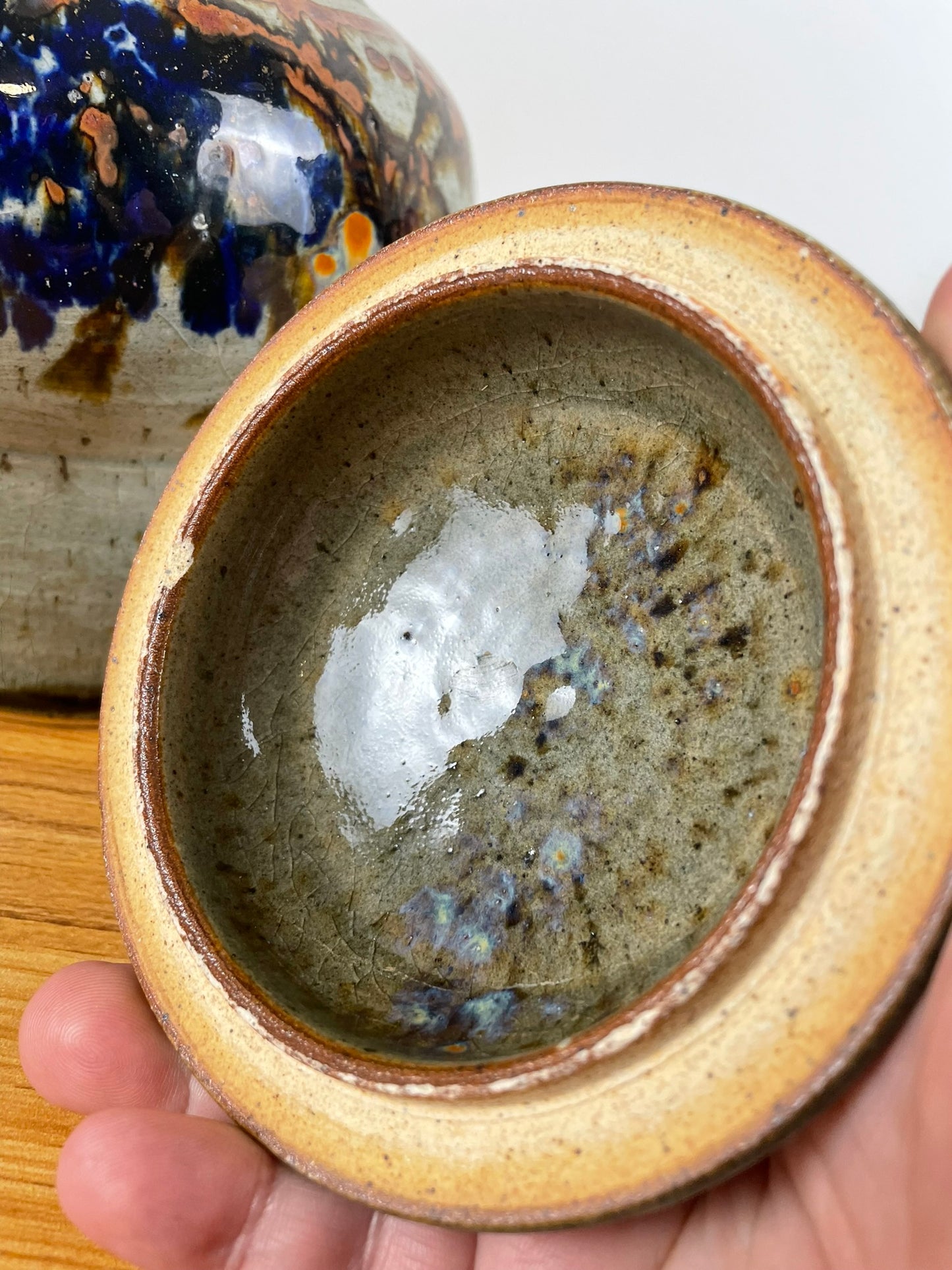 Yosuke Haruta Vintage Handmade Signed American Art Studio Stoneware Jar With Lid