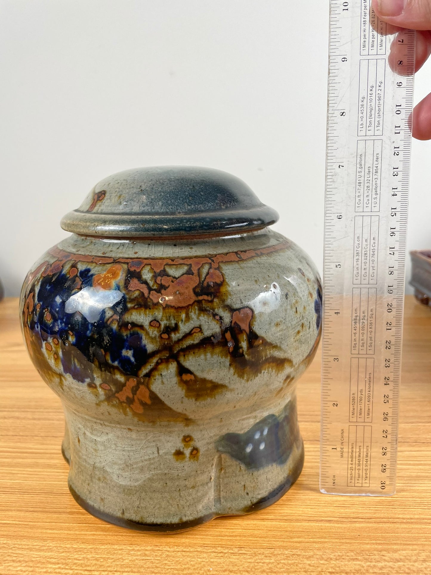 Yosuke Haruta Vintage Handmade Signed American Art Studio Stoneware Jar With Lid
