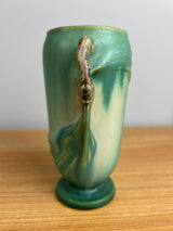 Roseville Pine Cone Green 1936 Vintage Art Pottery Ceramic Flower Vase 748-6