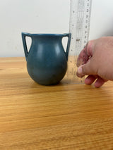 Rookwood Art Pottery #63 Matte Blue Two-Handled Vase 1927
