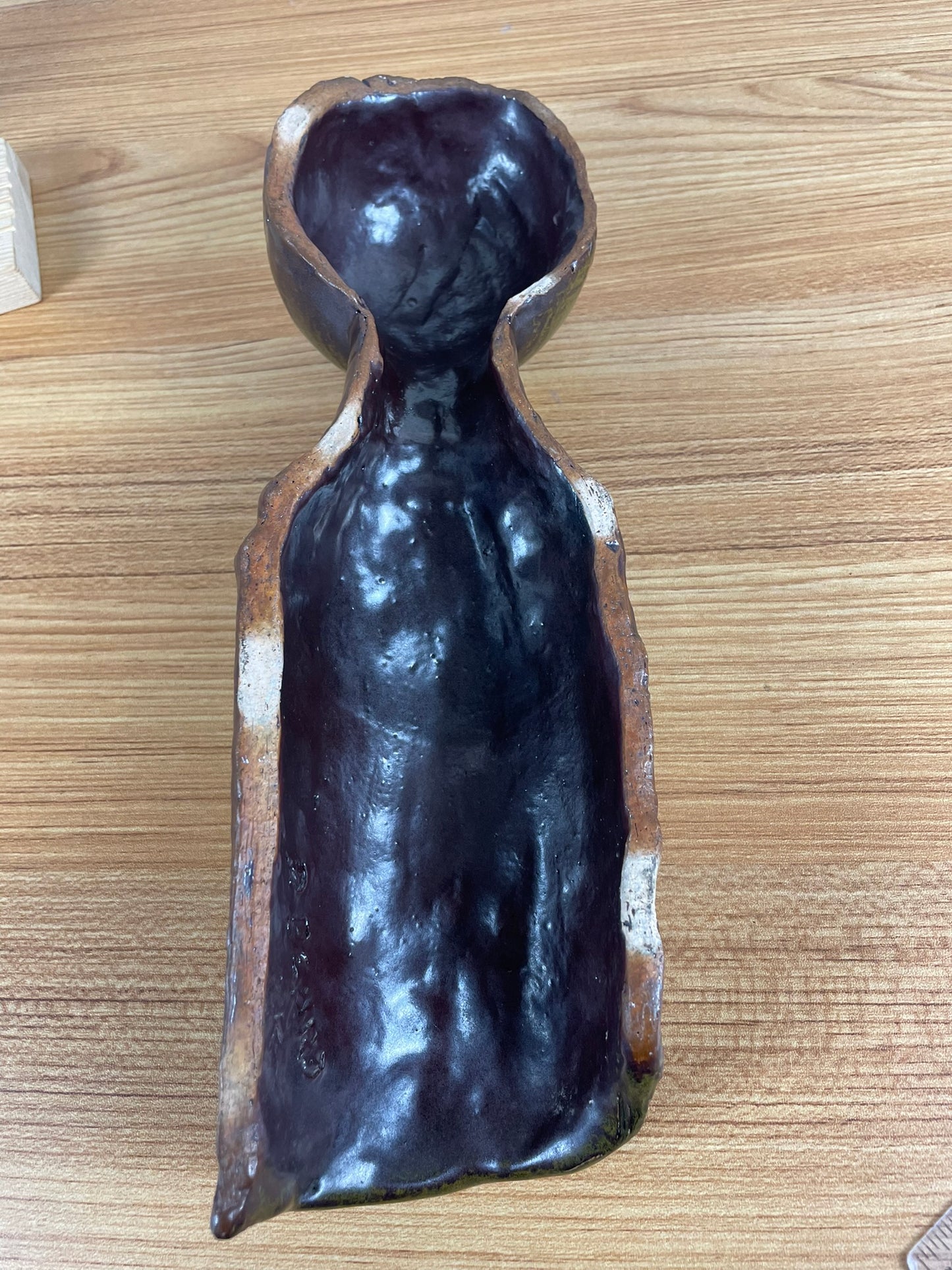 American Studio Art Pottery Fence Post Sculpture Signed "Beard"