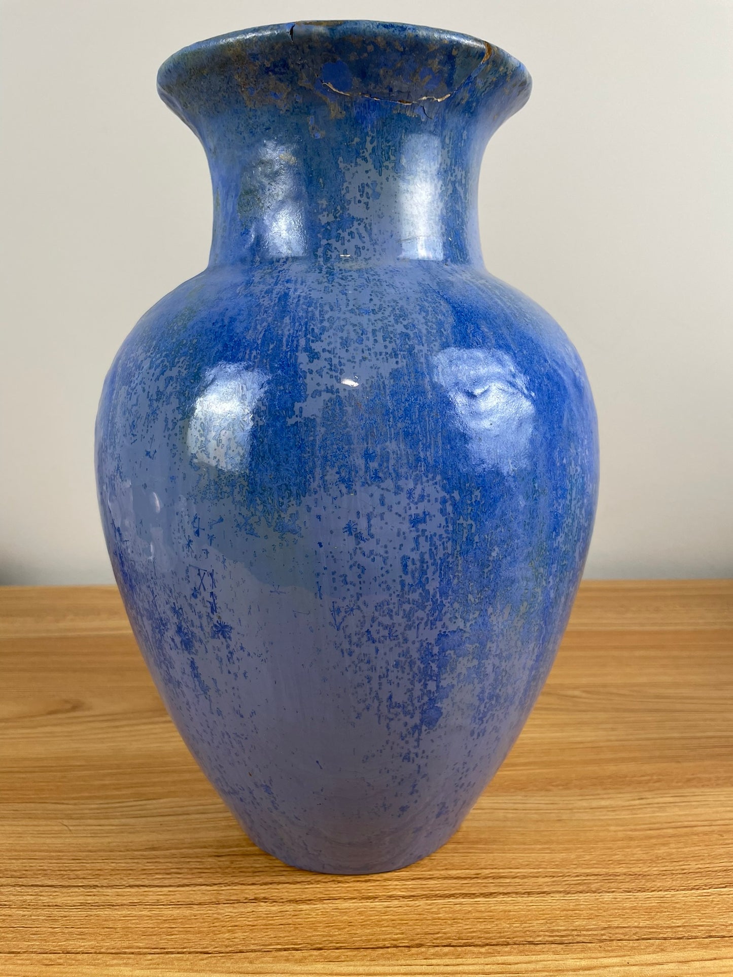 Large Fulper Pottery Vase Blue Crystalline Glaze c1909-1917
