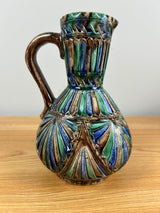 KERFSNEE AARDEWERK PITCHER MAJOLICA JUG EWER SIGNED HBOUMA HARLINGEN MCM