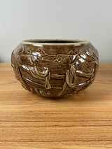 Hopalong Cassidy Art Pottery Cowboy Brown Cookie Corral Jar