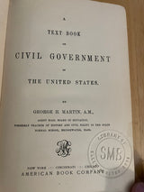 Martins Civil Government G H Martin 1889 Art Nouveau Cover