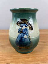 Roseville Holland Dutch Utility Line Green 1900s Vintage Pottery Ceramic Vase