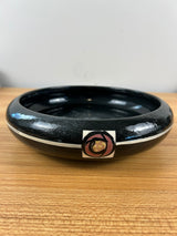 Weller Art Pottery Black Rosemont Console Tri-Foot Flower Bowl 9 Inches