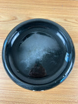 Weller Art Pottery Black Rosemont Console Tri-Foot Flower Bowl 9 Inches