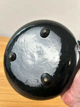 Weller Art Pottery Black Rosemont Console Tri-Foot Flower Bowl 9 Inches