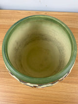 Roseville Pottery Normandy Jardiniere, Shape 609-7, Green/Brown/Cream Grapevines