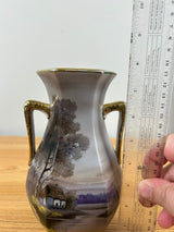 Morimura Brothers Japanese Hand Painted Scenic Landscape Handled Vase
