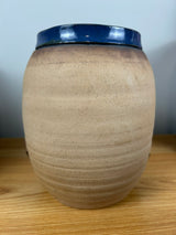 Old Patagonia Studio Art Pottery 1998 Green Brown Flower In Relief Vase