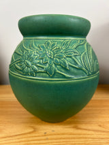 Weller Pottery Breton Pattern Vase Matte Green Glaze Art Deco Trial Marking