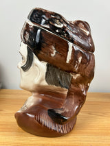 Regal China Mid Century 1950s Davey Crocket Sculpted Bust Cookie Jar