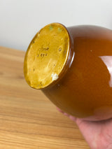 J.B. Owens Utopian 1054 Art Pottery Ewer with Ruffled Rim Orange Flowers