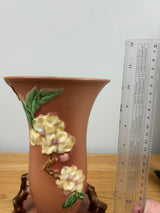 Roseville Apple Blossom Pink 1949 Vintage Art Pottery Ceramic Flower Vase 388-10