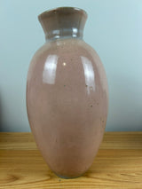 Unusual 12" GLIDDEN Deco VASE Mottled PINK & AQUA + Turquoise Interior #480