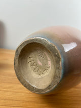 Unusual 12" GLIDDEN Deco VASE Mottled PINK & AQUA + Turquoise Interior #480