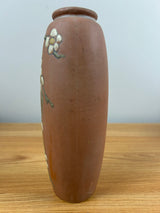 WELLER ART POTTERY ETCHED MATT 8" VASE WITH CHERRY BLOOSOM BRANCH