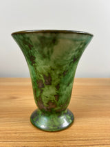 NITTSJO SWEDEN GREEN MODERNIST CERAMIC FLARED VASE BY ERIK MORNILS