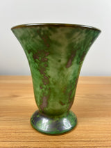 NITTSJO SWEDEN GREEN MODERNIST CERAMIC FLARED VASE BY ERIK MORNILS