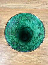 NITTSJO SWEDEN GREEN MODERNIST CERAMIC FLARED VASE BY ERIK MORNILS