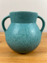 Roseville Art Pottery Tourmaline Matte Turquoise Handled Vase A-517-6