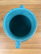 Roseville Art Pottery Tourmaline Matte Turquoise Handled Vase A-517-6