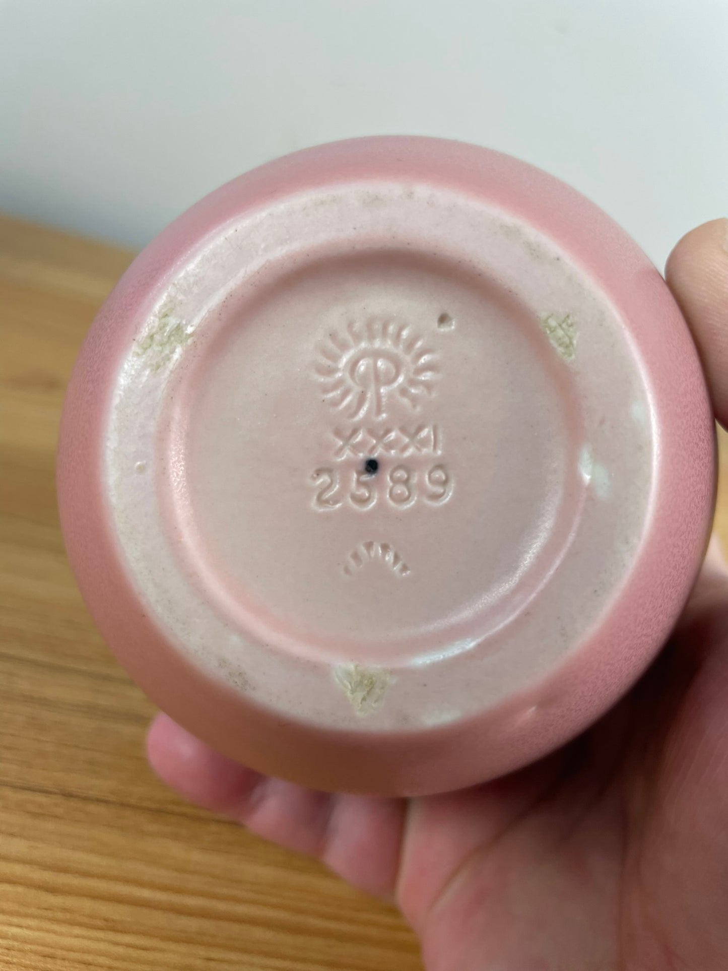 1931 Rookwood Art Pottery Pink Matte 2589 Floral Vine Vase 5"