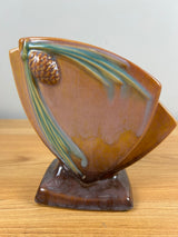 Roseville Art Pottery Wincraft Orange Pine Cone Mid Century Vase 272-6