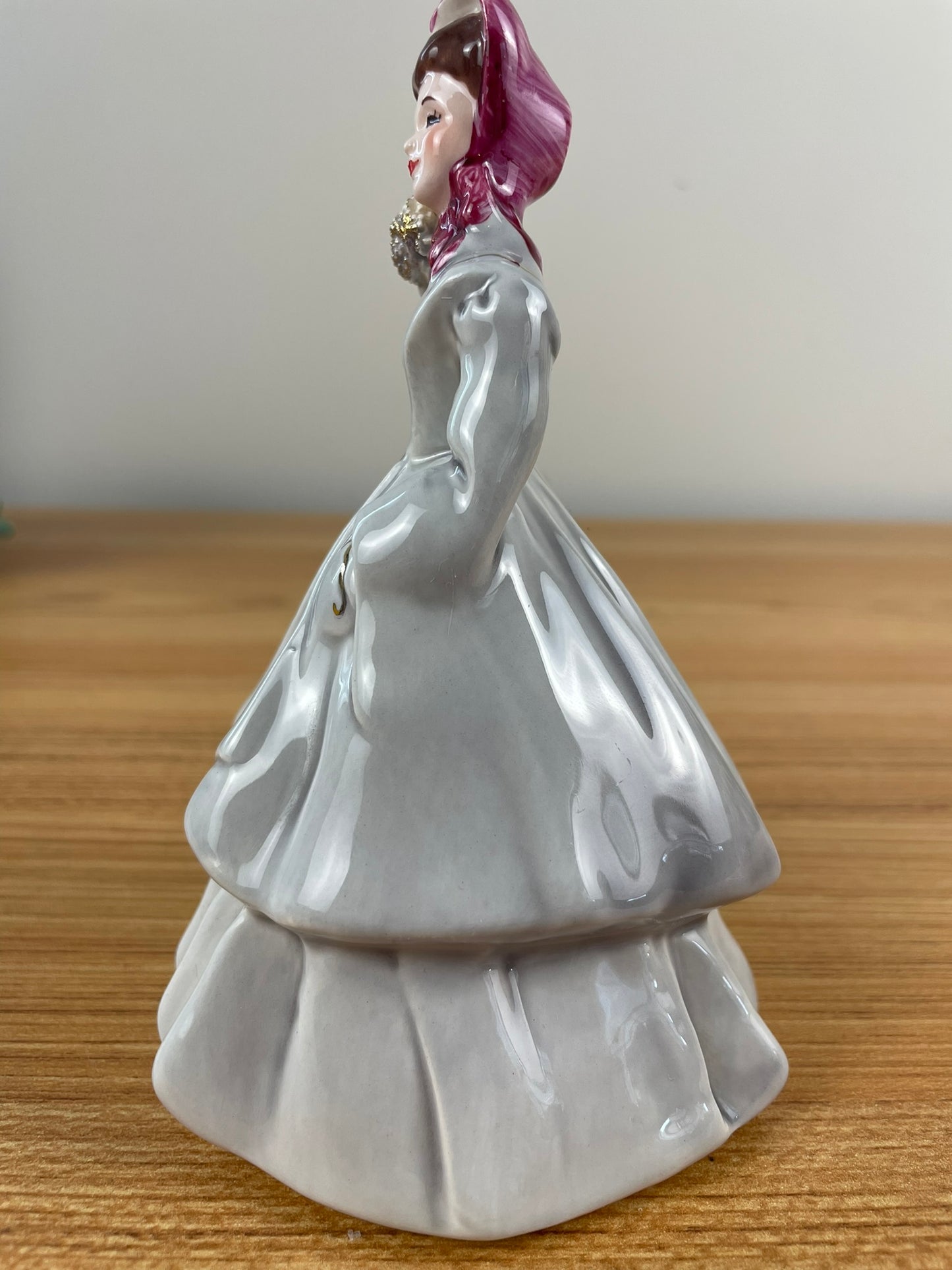 Vintage Florence Ceramics IRENE Figurine Gray Dress ~ Pasadena California 5.75"