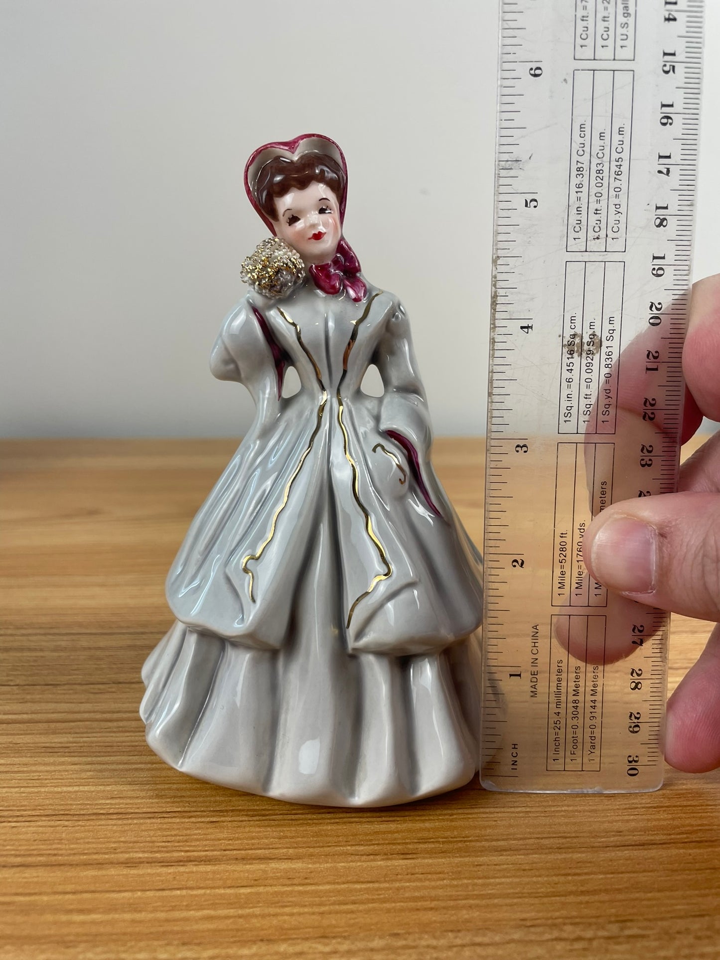 Vintage Florence Ceramics IRENE Figurine Gray Dress ~ Pasadena California 5.75"