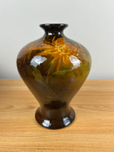 JB Owens Utopian 1900s Art Pottery Bulbous Form Floral Painted 8.5" Vase 934