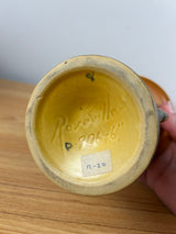 Roseville Pottery 1930s Brown Pine Cone Double Handled Vase 906-6