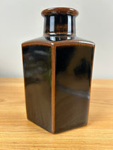 Niels Refsgaard For Dansk Black Hexagon Stoneware Modernist Vase