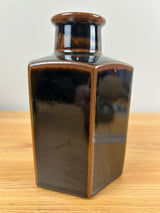 Niels Refsgaard For Dansk Black Hexagon Stoneware Modernist Vase