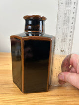 Niels Refsgaard For Dansk Black Hexagon Stoneware Modernist Vase