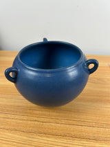 Marblehead Art Pottery Arts And Crafts Dark Blue Hanging Basket