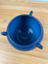 Marblehead Art Pottery Arts And Crafts Dark Blue Hanging Basket