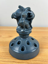 1923 Rookwood Weighted Flower Frog Pharoah' Horses #2539 Matte Cobalt Blue MINT