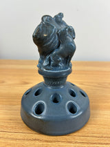 1923 Rookwood Weighted Flower Frog Pharoah' Horses #2539 Matte Cobalt Blue MINT