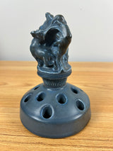 1923 Rookwood Weighted Flower Frog Pharoah' Horses #2539 Matte Cobalt Blue MINT