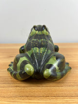 Brush McCoy Art Pottery Green Black Large Open Mouth Frog Figurine 8" Long