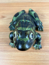 Brush McCoy Art Pottery Green Black Large Open Mouth Frog Figurine 8" Long