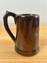 Cambridge 1900s Art Pottery Brown Cherry Decorated Standard Glaze Mug