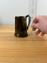 Cambridge 1900s Art Pottery Brown Cherry Decorated Standard Glaze Mug