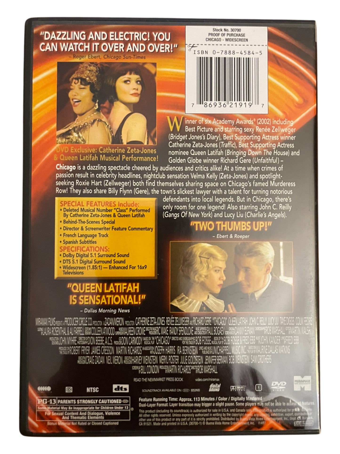 Chicago 2002 DVD Widescreen
