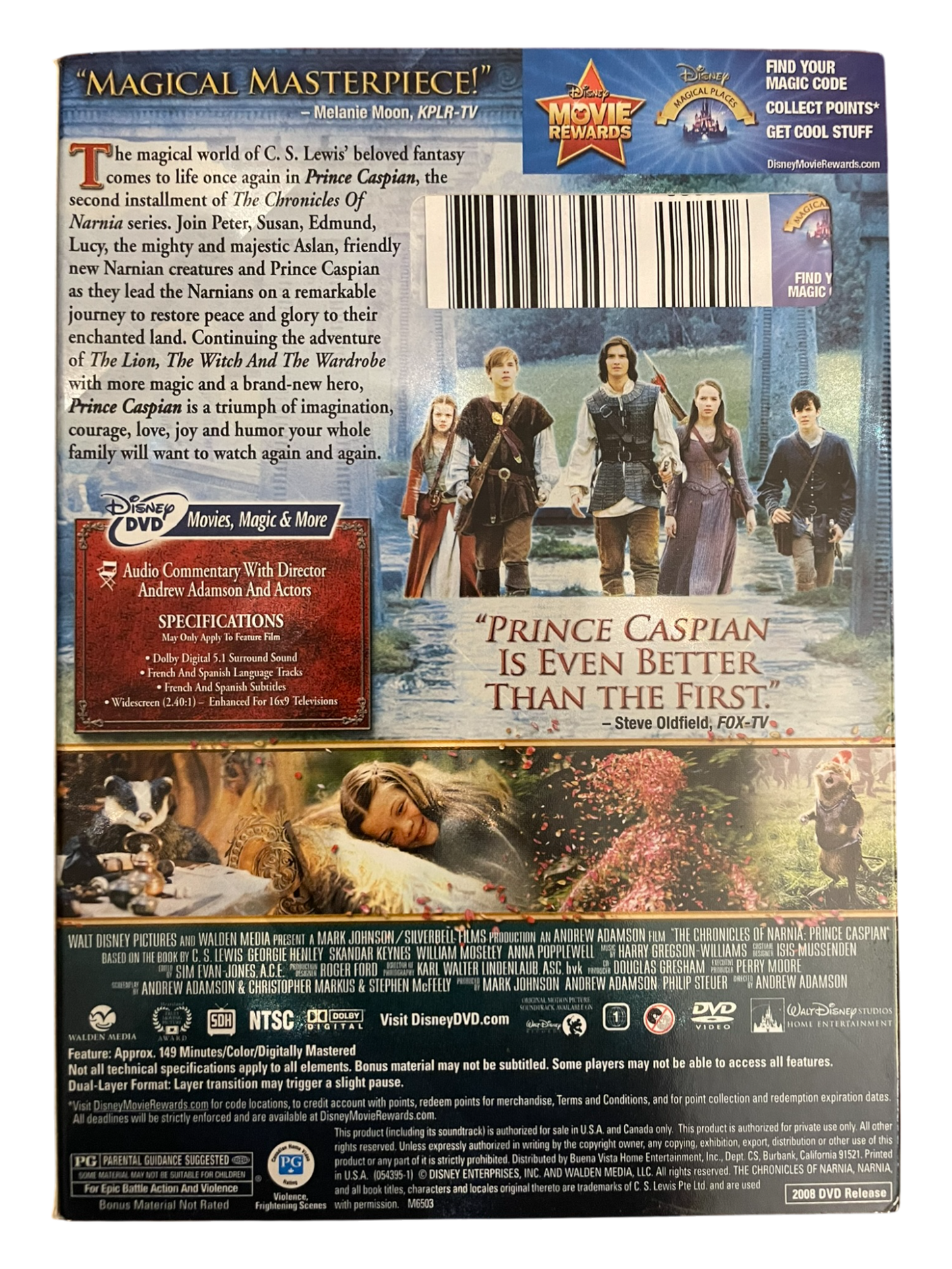 The Chronicles of Narnia: Prince Caspian DVD 2008 New & Sealed