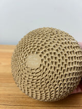 Mata Ortiz Handmade Brown Textured Art Pottery Vase Designed By Fito Tena