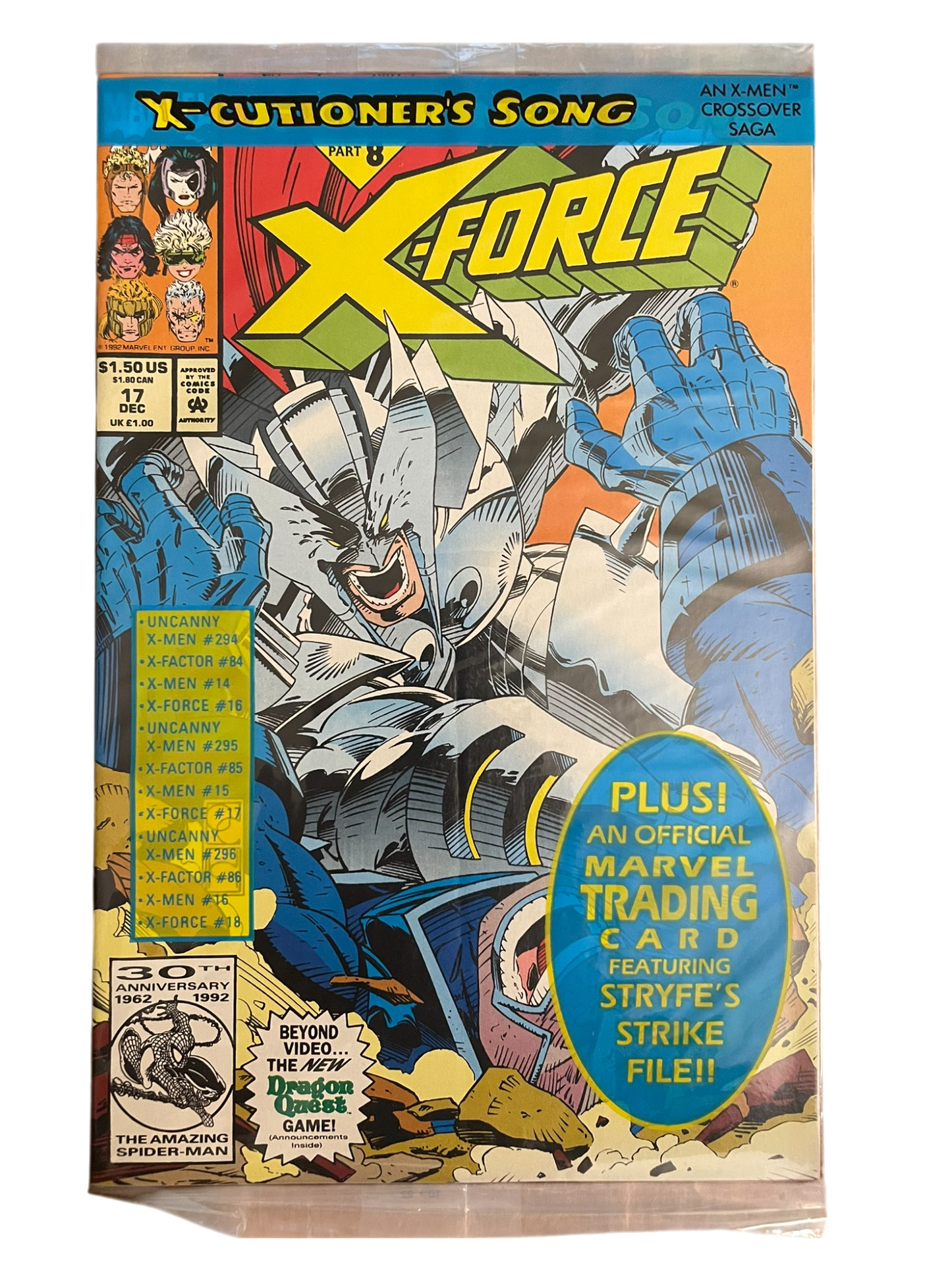 Marvel Comics X-Force #17 X-Cutioner's Song Part8 1992 Sealed Polybag, with card